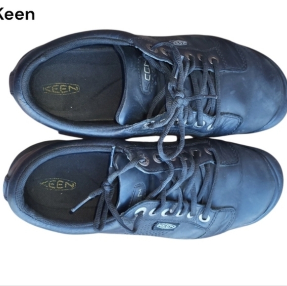 Keen Austin Leather Water Resistant Black Hike Walk Casual Sneaker Shoe Men 10.5 - Picture 7 of 13